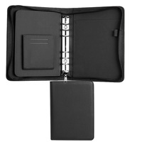 Carpeta Ejecutiva Premium con Cubierta de Microfibra y Cuero PU Acolchado, Carpeta de Anillas con 6 Anillos, Carpeta de Documentos con Cierre para Negocios