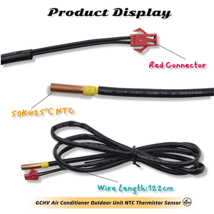 GCHV GIWEE 10K 25 ℃   Sonde de température NTC avec connecteur noir et fil intérieur bleu pour unité extérieure AC HVAe - Product Image 4