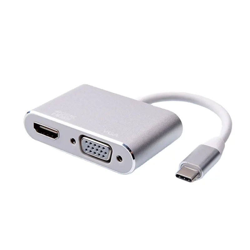 USB C tipi C HDMI uyumlu VGA adaptörü 4K USB3.1 ses Video dönüştürücü