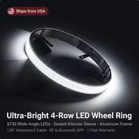 Lampu LED Ring Roda 17 Inci 4 Baris Warna Putih Stok AS Siap Kirim 5730 IP68 Tahan Air Kit Undergrow untuk ATV UTV Truk Pikap