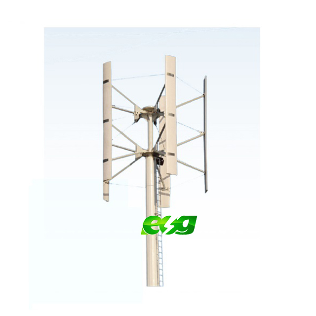ESG Vertical Axis Wind Turbine 500W 1kW 2kW Home Use 230V Wind and Solar Hybrid Power Generation System