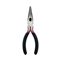 Pince à bec effilé multi-usage, dentelée, qualité industrielle, en acier au carbone, coupe-fil, poignée souple en plastique, OEM, 6 pouces, métrique