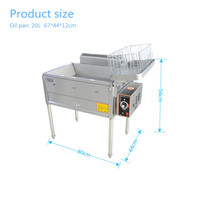 Freidora de Gas Comercial Portátil de 20L, Olla Ancha y Baja de Acero Inoxidable para Freír Papas Fritas, Pollo, Pescado, Equipo para Freír Aperitivos OURUITE