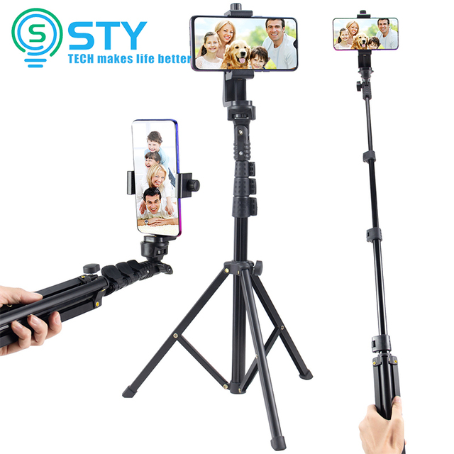 Phone Tripod Selfie Stick Extendable Tripod Stand with Wireless Remote and Phone Holder Compatible with Lots Phone