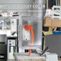 Boîtier de sortie multi-surfaces OEM IP65 en PVC, simple poste, horizontal/vertical, étanche aux intempéries, avec couvercle de protection, profondeur 3,75 pouces