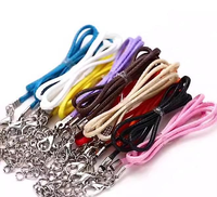 Cordon de bijoux avec fermoir mousqueton, 100 pièces, cordon en cuir PU coloré de 1,5 mm, corde tressée réglable de 45 cm pour collier DIY