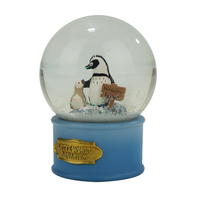 Globe à neige en résine et verre, peint à la main, artistique, personnalisé, pingouin, globe à eau, décoration d'intérieur, souvenir en gros