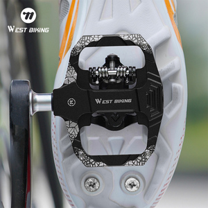 WEST BIKING Aluminium 2 en 1 Du Bearing Vélo de <span class=keywords><strong>course</strong></span> professionnel Slef Lock Pedal SPD Clipless Flat Mountain Bicycle Pedal - Product Image 6