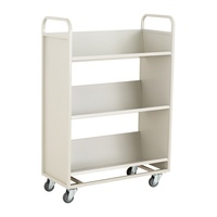 Chariot à livres en métal pour bibliothèque, chariot à livres en fer contemporain pour librairie, mobilier scolaire double face, équipement scolaire