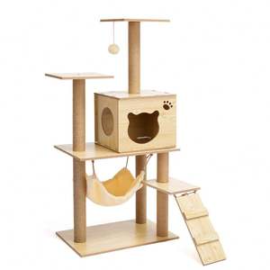 Casa Ecológica de Lujo para Mascotas, Fácil de Montar, Duradera, de Madera, con Hamaca para Gatos Grandes - Product Image 2
