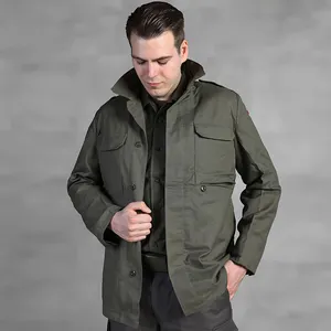 Alman ilk taktik şarj üniforma sonbahar kış saf pamuk gri yeşil ceket orta uzun rahat ceket üniforma