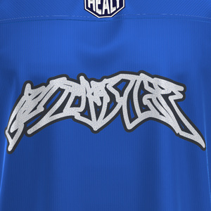 HEALY T-shirt de football rétro confortable à col en V, rayé, bleu, très visible, style streetwear, haute performance, personnalisable - Product Image 5
