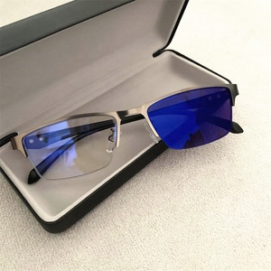 Hombres de negocios de gama alta metal óptico TR90 medio borde pequeño rectángulo photogray anti reflejo luz azul gafas fotocromáticas para hombres - Product Image 1