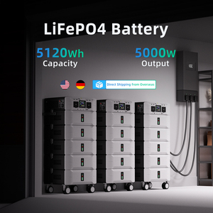 LiFePO4 5120Wh 5000W Output Portable Power Station with MPPT Controller Solar Panel & Car Compatibility Wheels - Product Image 1