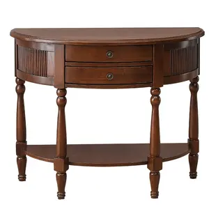 Mesa de Pared Estilo Antiguo, Mesa de Tocador Marrón Desgastado, Mesa de Maquillaje <span class=keywords><strong>Vintage</strong></span> - Product Image 1