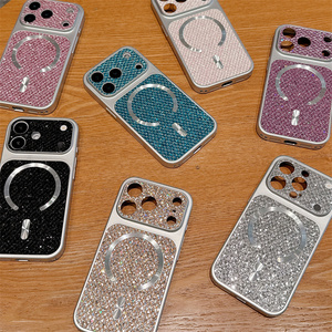 Funda Magnética Original con Purpurina para iPhone 17 16 15 Pro Max, con Protección de Cámara Electrochapada, Brillante y de Cuero - Product Image 3