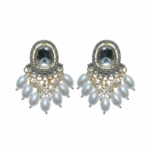 10573956 Pendientes Colgantes de Lujo Chapados en Oro de 18K con Piedras Naturales y Cuentas para Regalo de Boda o Fiesta - Product Image 2