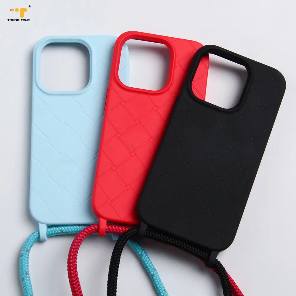 Silicone Fidget Shockproof Protective Shell Lanyard Camera Protection Mobile Phone Cover For iPhone 11 14