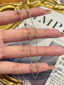 Xinfly Classic Style 18K Yellow Gold Bezel Set Tennis Bracelet <b>Necklace</b> Lab Grown Round Shape Diamond for Wedding Gift HPHT CVD - Product Image 3