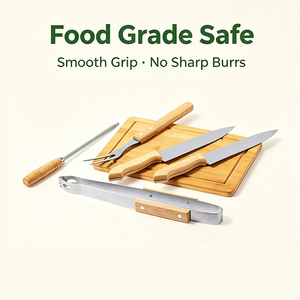 Accessoires <span class=keywords><strong>de</strong></span> <span class=keywords><strong>barbecue</strong></span> <span class=keywords><strong>de</strong></span> camping en plein air <span class=keywords><strong>de</strong></span> qualité supérieure, <span class=keywords><strong>ustensiles</strong></span> <span class=keywords><strong>de</strong></span> cuisine, ensemble <span class=keywords><strong>de</strong></span> 6 outils <span class=keywords><strong>de</strong></span> <span class=keywords><strong>barbecue</strong></span> en acier inoxydable avec planche à découper en bois - Product Image 3