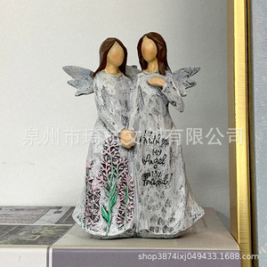 Figura de Hermanas Ángeles Hecha a Mano, Estilo Europeo, Regalo para el Día de la Madre, Decoración - Product Image 3