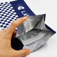 Sacs d'emballage personnalisés pour grains de café, 450g (2lb), à huit soudures latérales, à soufflets latéraux, à fond plat, avec valve, anti-humidité