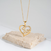 Collier tendance en acier titane plaqué or 18 carats avec pendentif rose en forme de cœur et chaîne à maillons pour la mode européenne et américaine, idéal pour les fêtes, OEM