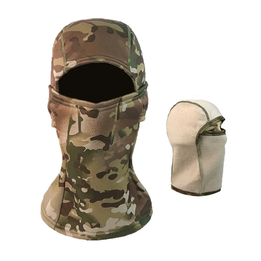 Winter Warme Polar Fleece Muts Mannen Skiën Camping Jacht Tactische Hoed Fleece Gezichtsmasker Thermische Mutsen Skull Cap