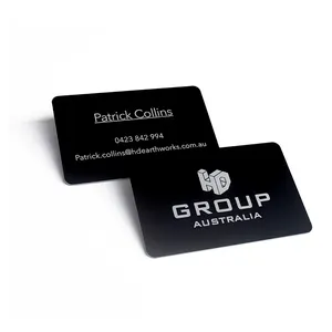 Muestra gratis grabado de metal negro tarjetas de negocios de aluminio anodizado tarjetas