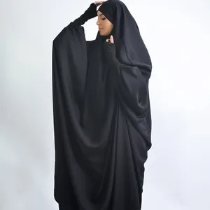 מזרח התיכון האסלאמי בגדים מוצק צבע בתוספת גודל khimar jilbab המוסלמית שמלת אישה