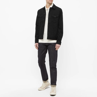 Veste en jean extensible noire classique de haute qualité personnalisée pour hommes