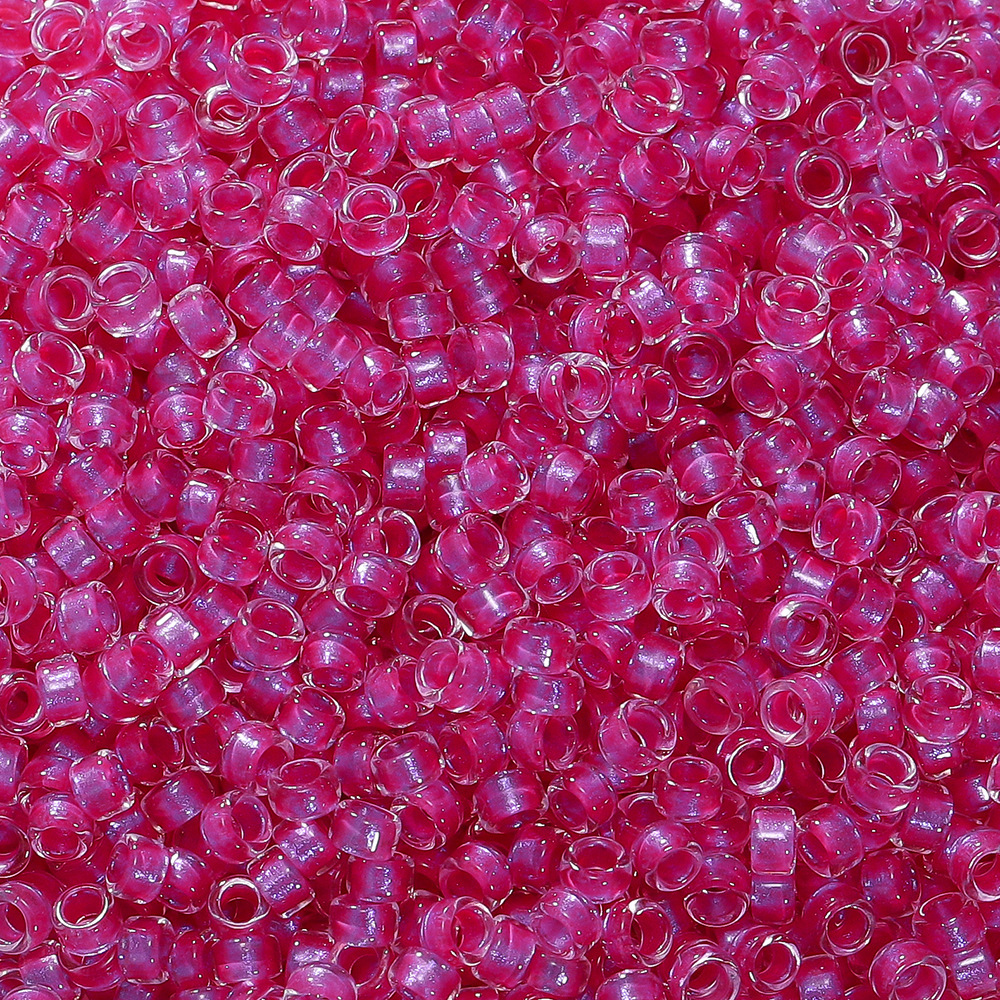 Perles de rocaille chargées en verre - Rouge Rosé