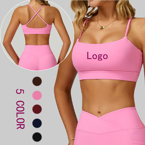 Soutien-gorge de sport pour femme effet seconde peau à dos croisé, rembourré, pour le yoga, vente en gros - Product Image 1