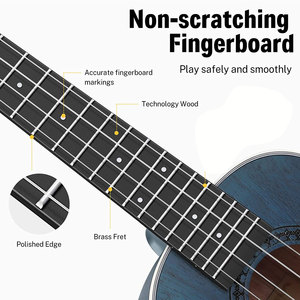 Farlley.Na <span class=keywords><strong>Ukelele</strong></span> de plástico de caoba para niños de 26 pulgadas con parte trasera/lateral de palisandro de 23 pulgadas - Product Image 4
