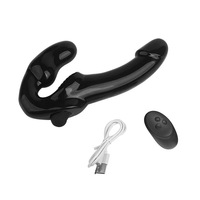 Vibromasseur à sangle sans bretelles à télécommande pour couples, sangle pour lesbiennes, chargeur USB, vibromasseur à double tête