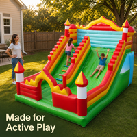 Kaluen C-20, château gonflable écologique en PVC, 5m*5m*3.5m, avec toboggan, capacité de 20 enfants, pour utilisation en extérieur, vente flash