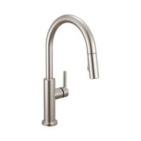 Robinet de Cuisine en Nickel Brossé Pulvérisateur Moderne Monotrou Mitigeur Acier Inoxydable Céramique