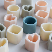 3 trous ronds géométriques Polygonal béton Pot de fleur Vase moule Cactus ciment moules Silicone bricolage aromathérapie bougie décoration
