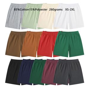 Pantalones cortos básicos de algodón de 260 gramos de peso alto de 13 colores sólidos de alta calidad, cordón interior suelto, informal unisex - Product Image 1