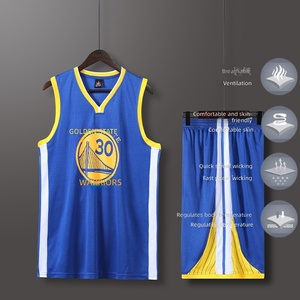 Ensemble de <span class=keywords><strong>maillot</strong></span> de basket-ball pour adultes Warriors Curry n° 5 - Débardeur en polyester à séchage rapide pour hommes/femmes neutres, entraînement d'équipe, vêtements de match en groupe - Product Image 3