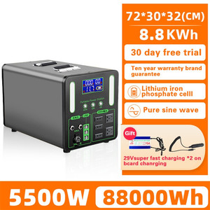 สถานีพลังงานสำรองสำหรับบ้าน 1800W/2520WH สีเงิน ลิเธียมไอออน Lifepo4 สำหรับกรณีฉุกเฉิน ใช้กลางแจ้ง ตั้งแคมป์ ตกปลา ขายดี พร้อมฟังก์ชั่นสตาร์ทรถยนต์ - Product Image 6