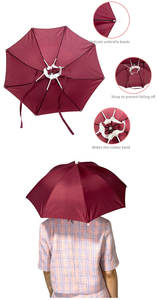 <span class=keywords><strong>OVIDA</strong></span> multicolor tamaño pequeño fácil de tomar paraguas de calor al aire libre ciclismo pesca paraguas sombrero cabeza gorra - Product Image 2