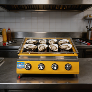 Grill à huîtres au gaz, machine à barbecue commerciale, équipement de cuisson multifonctionnel pour restaurants de fruits de mer, d'huîtres et d'ormes - Product Image 1