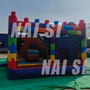 Château gonflable commercial à thème blocs, toboggan gonflable, jeux gonflables de <span class=keywords><strong>vacances</strong></span>, parc d'attractions gonflable, jeux d'extérieur pour enfants - Product Image 3