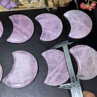Pierre de guérison naturelle lune en gros quartz rose demi-lune pour la décoration