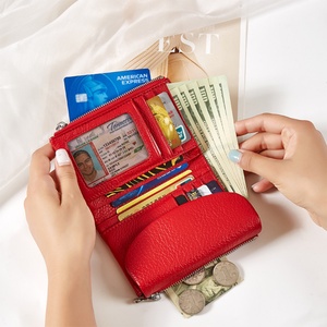 <b>Ladies</b> Zipper <b>Wallet</b> with Multi-Card Slots Genuine Leather Water-Resistant and Polyester Lined for Daily Use - Product Image 3