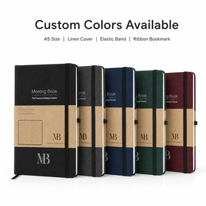 Libreta de Reuniones con Tapa Dura, Planificador Personal de Reuniones, Cierre Elástico, Marcapáginas de Cinta, Paquete Corporativo - Product Image 6