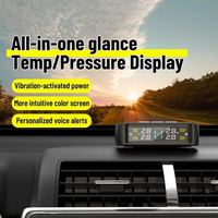 Sensor TPMS con Energía Solar para Automóvil, Sistema de Monitoreo de Presión de Neumáticos TPMS, Pantalla LCD Digital, Emparejamiento Rápido, Sin Programación
