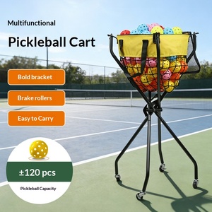 Chariot <span class=keywords><strong>de</strong></span> transport pliable multifonctionnel pour entraîneur <span class=keywords><strong>de</strong></span> tennis et pickleball, modèle 6554, capacité <span class=keywords><strong>de</strong></span> 120 balles <span class=keywords><strong>de</strong></span> pickleball - Product Image 3
