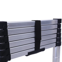 Échelle télescopique pliable en alliage d'aluminium à 9 niveaux, capacité de charge de 150 kg, avec un design moderne